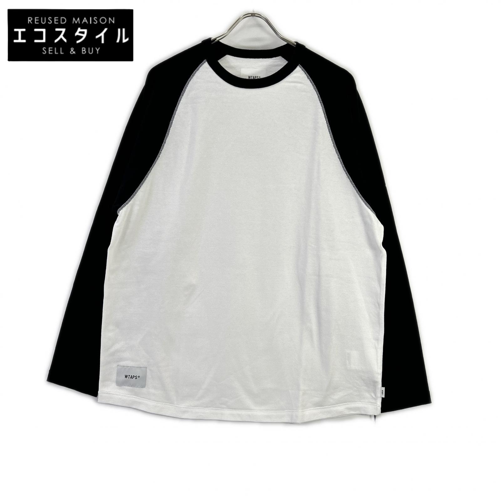 WTAPS 25SS 251ATDT-CSM11 White x Black IAN/LS/COTTON Raglan T