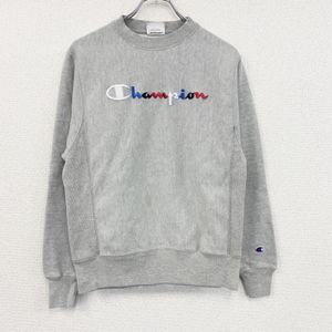 Champion Reverse Weave 運動衫/運動鞋，附貼布和刺繡標誌，當前款，灰色，S 碼，古著