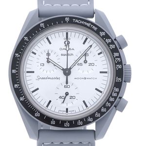 Like New Omega x Swatch MoonSwatch 1965 Speedmaster SO33M106 Quartz Watch White/Gray White Dial 1215 [Used] OMEGA Men's