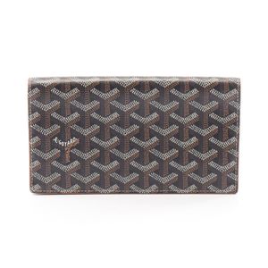 กระเป๋าสตางค์ยาวพับสองทบ Goyard Richelieu สีดำ ทำจากผ้าแคนวาสเคลือบ PVC สำหรับผู้หญิง สภาพใช้งานแล้ว (เกรด A)