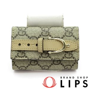 Gucci GG Supreme Belt Key Case 309759 GG Supreme Women's Beige/ Braun[Used]