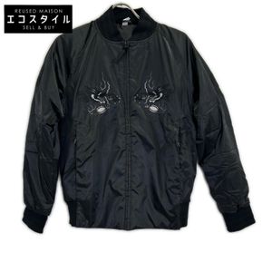 Adidas 【ALL BLACKS】Japan Limited Edition Black Nylon Sukajan Jacket, Size S (Used)