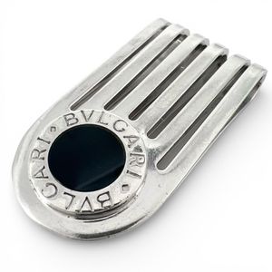 Excellent condition ▲ BVLGARI Bulgari Bulgari Man SV925 Onyx Bill Clip Money Clip Silver Black Made in Italy Men's