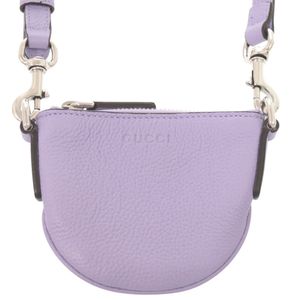 Unused Gucci Logo 821831 Leather Purple Micro Mini Shoulder Bag Purple 1478 [Used] GUCCI