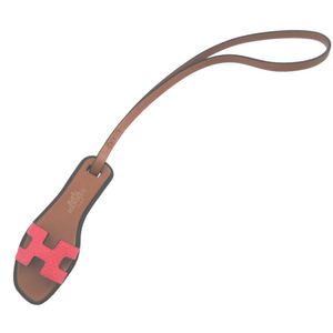 Unused Hermes Oran Nano Sandals, Veau Epsom, Butler, Vache Hunter, Rose Mexico NATURAL Sable, Bag Charm, Keychain 0476 [Used] HERMES