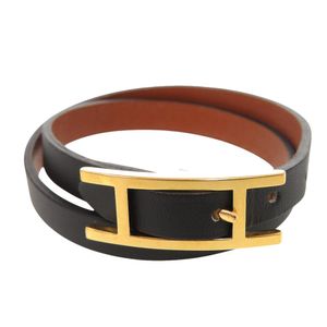 Excellent condition Hermes Be Api Double Tour Veau Chamonix Noir 064692CC Bracelet Black 0136 [Pre-owned] HERMES
