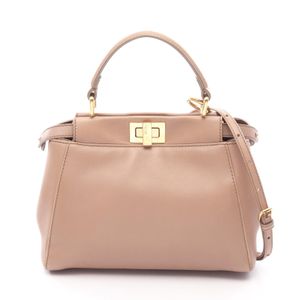 【二手】Fendi FENDI手提包 Mini Peekaboo 2WAY 8BN244 米色皮革 Peekaboo Mini 女士二手 B