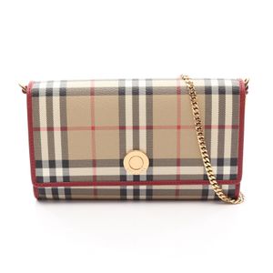 【二手】Burberry BURBERRY 單肩背包 Nova Check 8116321 米色 PVC 塗層帆布皮革錢包單背包 女士新款