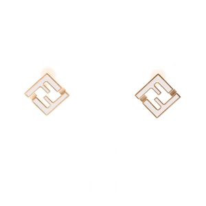 【二手】FENDIForever 耳環 8AL294TL9F0A47 金色/白色鍍金耳環 女士新款