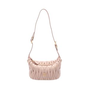 【二手】Miu Miu 絎縫單肩包 5BP100AN88F0236 粉紅皮革單肩包 女士新款