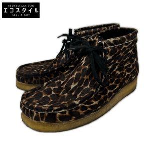 Clarks 61163373 豹紋小牛毛 Wallabee 靴，26.5 碼 [二手]