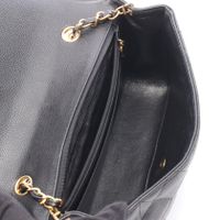 [Pre-owned] Chanel CHANEL Shoulder Bag Matelassé Diana Flap A01165 Black Caviar Skin (Grained Calf) Matelassé Diana Chain Shoulder Bag