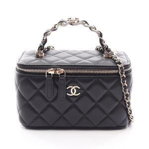 【중고】 샤넬 CHANEL 숄더백 마트라세 바니티백 2 WAY 블랙 램스킨(양가죽) 마트라세 바니티 2 way 체인 숄더 레이디스