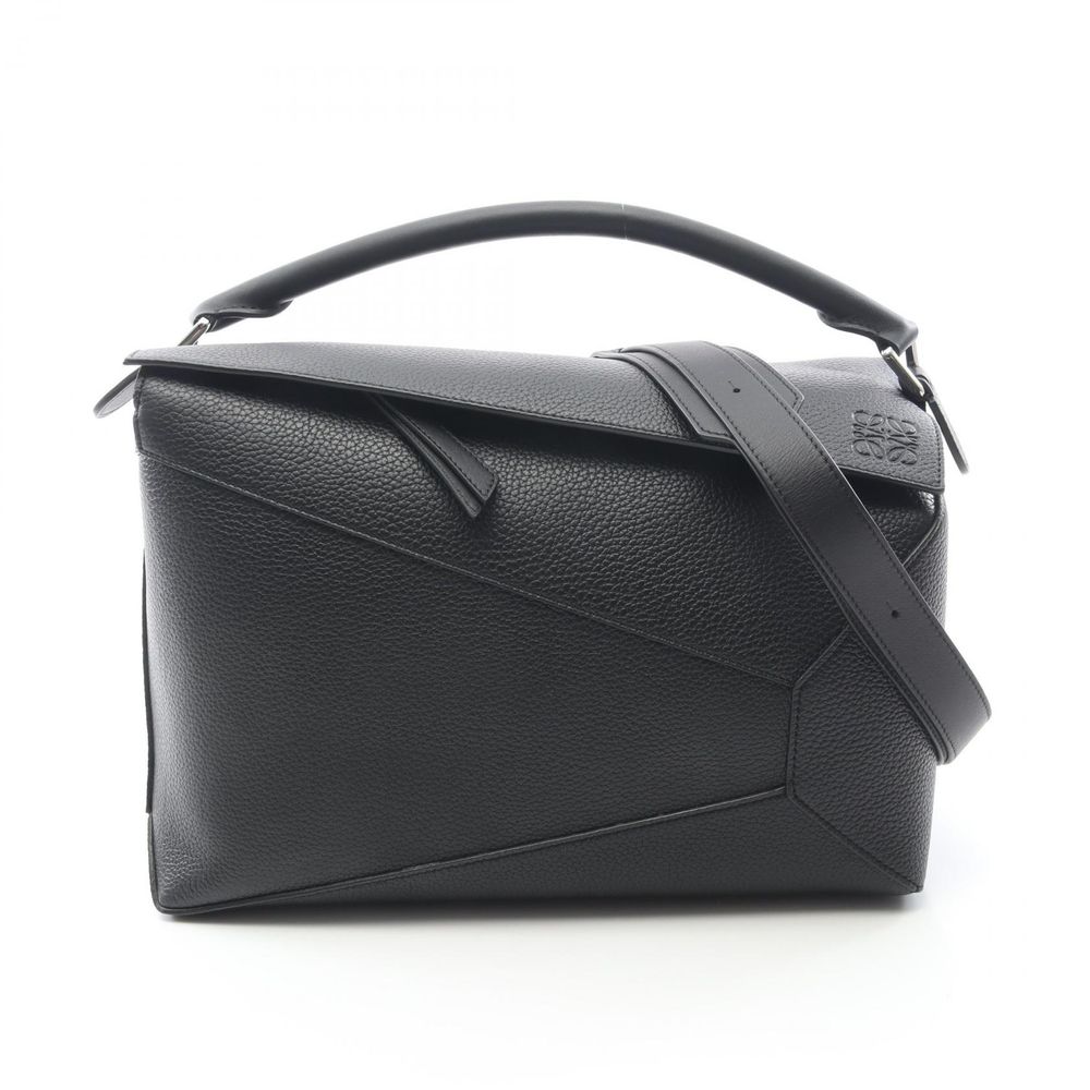 【중고】 로에베 LOEWE 핸드백 퍼즐 엣지 대형 2WAY B510P00X051100 블랙 가죽 숄더백 여성 신품