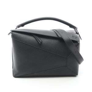 【중고】 로에베 LOEWE 핸드백 퍼즐 엣지 대형 2WAY B510P00X051100 블랙 가죽 숄더백 여성 신품