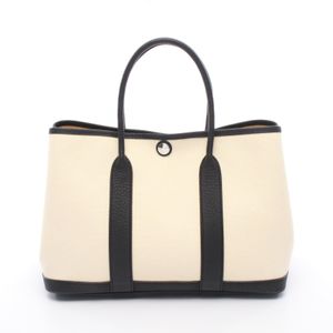 【중고】 헤르메스 HERMES 토트 백 가든 파티 TPM 바닐라 바닐라/블랙 기타 가든 파티 TPM 바닐라/블랙 여성 Used A