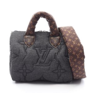 【二手】LOUIS VUITTONSpeedy Bandoulière 25 LV Pillow 2WAY 手提包 M26956 黑色牛仔尼龙 PVC 涂层帆布 Speedy Bandoulière 25