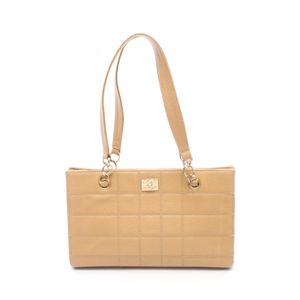 [Used] Chanel CHANEL Tote Bag Chocolate Bar Beige Caviar Skin (Grained Calf) Chocolate Bar Chain Tote Women's Used B