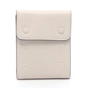[Pre-owned] Maison Margiela Billfold Card Case SA1UI0014P4806T2003 Ivory Leather 4-stitch Bi-fold 8-card holder Women's New