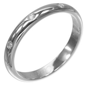 Cartier 1895 Wedding Ring, Size 8, Platinum 950 with 3 Diamonds, Approx. 3g, Women's [Used]