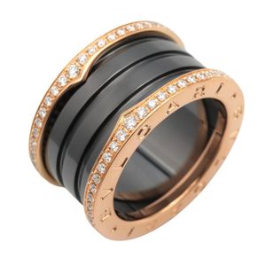 [มือสอง] แหวน Bulgari BVLGARI รุ่น B-zero1 4 วง ประดับเพชร เซรามิก ทองคำชมพู K18PG
