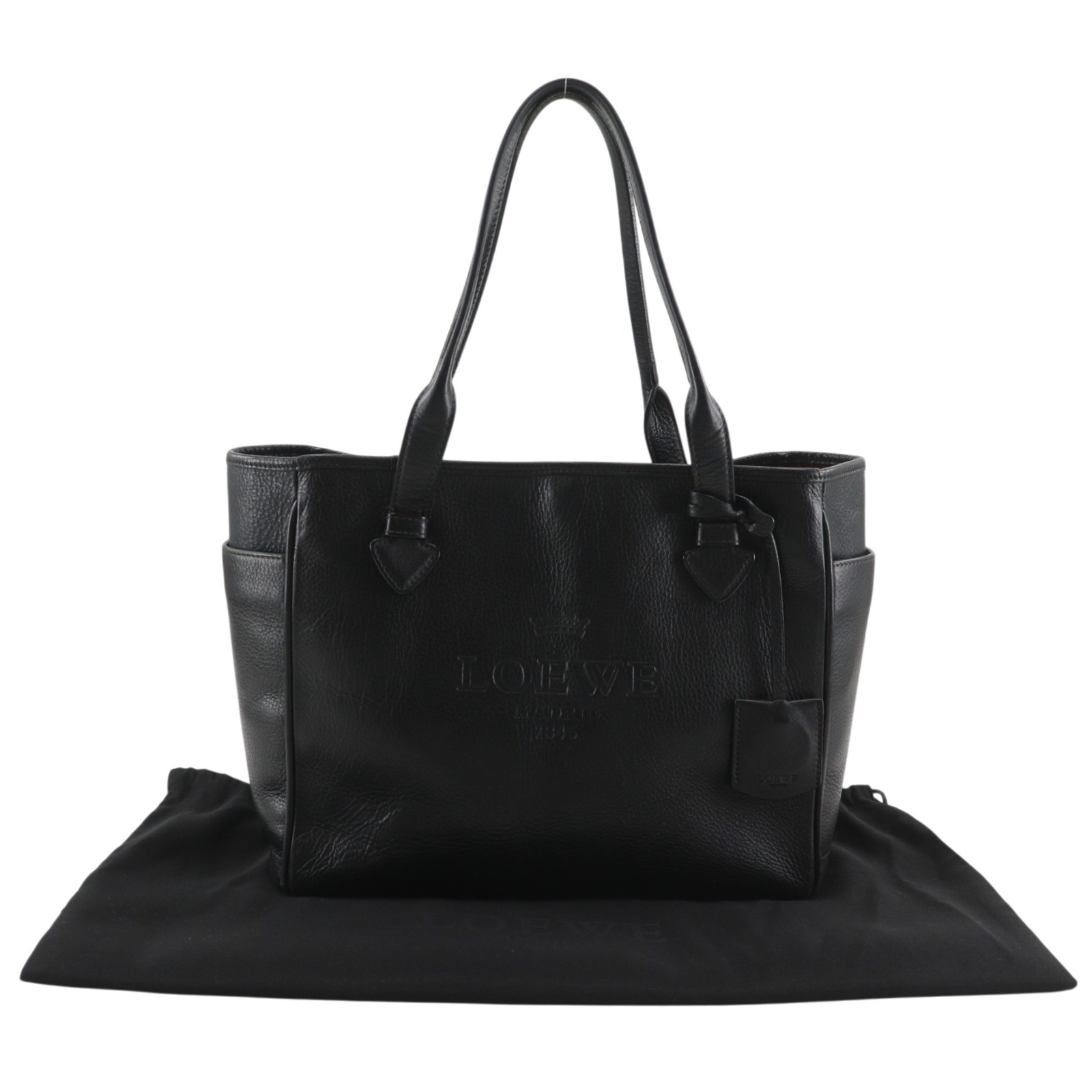 ロエベ LOEWE ヘリテージ トートバッグ レザー 黒 肩掛け,手提げ,A4