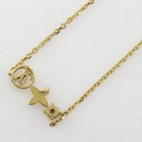 Louis LOUIS VUITTON Petit Louis Necklace, LV Circle Monogram Flower, M00368, Gold Plated, LE4212, Approx. 3.5g, Women's [Used]