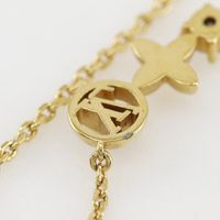 Louis LOUIS VUITTON Petit Louis Necklace, LV Circle Monogram Flower, M00368, Gold Plated, LE4212, Approx. 3.5g, Women's [Used]
