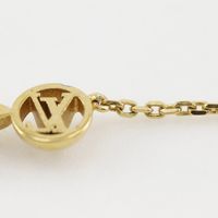 Louis LOUIS VUITTON Petit Louis Necklace, LV Circle Monogram Flower, M00368, Gold Plated, LE4212, Approx. 3.5g, Women's [Used]