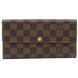 루이비통 LOUIS VUITTON 포유 사라 긴 지갑 N61734 다미에 캔버스 2012년 차 CA0162 스냅 버튼 Portefeiulle Sarah 유니섹스【중고】