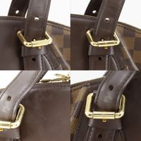 Louis LOUIS VUITTON Verona MM Tote Bag N41118 Damier Canvas 2011 Brown VI1161 Shoulder bag, Handbag, A4 size Zipper Verona MM Women's [Used]