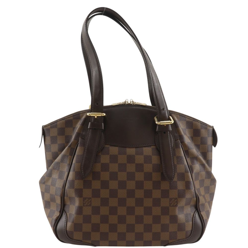 Louis LOUIS VUITTON Verona MM Tote Bag N41118 Damier Canvas 2011 Brown VI1161 Shoulder bag, Handbag, A4 size Zipper Verona MM Women's [Used]