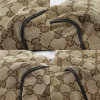 Gucci Sukey Tote Bag, 2-Way Shoulder Bag, 223974, GG Canvas, Brown, Shoulder Bag/Handbag, 2-Way, A5 Size, Double Zipper, Women's [Used]