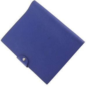 エルメス HERMES ユリスMM 手帳カバー トゴ 青 スナップボタン Yuris MM _【中古】