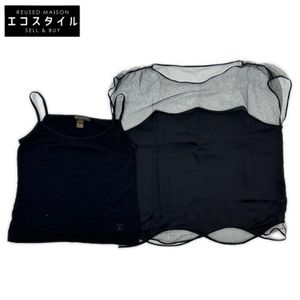 เสื้อเบลาส์ผ้าโปร่งสีดำมีเข็มขัดจาก Louis Vuitton [มือสอง]