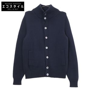 Zanone [Domestic Authorized Dealer] 810740 CHIOTO 5-gauge wool solid knit cardigan, size 48 [Used]