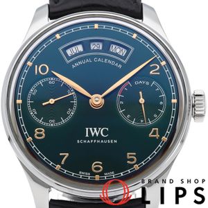 นาฬิกา International Watch Company (IWC) รุ่น Portugieser Annual Calendar สีเขียว รุ่นลิมิเต็ดเอดิชั่น ผลิตเพียง 150 เรือนทั่วโลก รหัส IW503510 มาพร้อมกล่อง ใบรับประกัน ตัวเรือนสแตนเลส/สายหนัง สำหรับผู้ชาย สีเขียว ขัดเงา สภาพดีเยี่ยม [มือสอง]