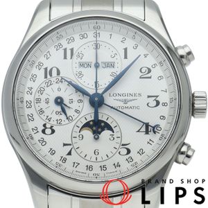 론진 마스터 컬렉션 문 페이즈 크로노그래프 42 mm Master Collection Moonphase Chronograph L2.773.4/L2.773.4.78.6 상자 보증서 SS 맨즈 시계 화이트 마무리 미품