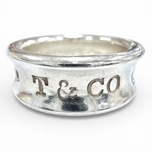 成色極佳 ◇ TIFFANY&Co. Tiffany 1837 窄款戒指 中號 925 純銀 現款戒指配件 銀 JP8 重量 6.9克 女士