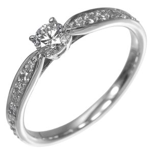 Tiffany & Co. Harmony Solitaire Ring, Size 7.5, 0.20ct, I/IF/3EX, Pt950 Platinum x Diamond, Approx. 2.4g, Women's [Pre-owned]