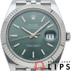 นาฬิกาข้อมือผู้ชาย Rolex Datejust 41 สาย Jubilee สีเขียวมิ้นท์ รุ่น Datejust 41 126334 พร้อมกล่องและใบรับประกัน K18WG/SS นาฬิกาผู้ชายสีเขียวมิ้นท์ สภาพดีเยี่ยม [ของใหม่]