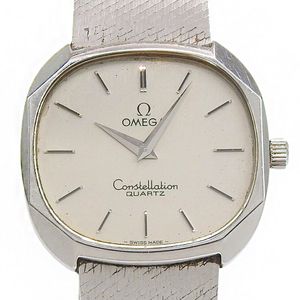 OMEGA Constellation Vintage Stainless Steel Quartz Analog Watch with Silver Dial, Unisex [Pre-owned]