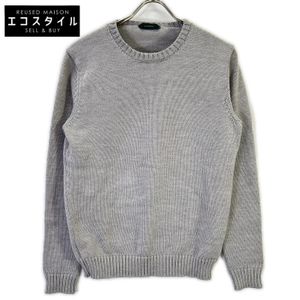 Zanone Light Gray GIRO 5-gauge Wool Solid Crew Neck Knit, Size 48 [Used]