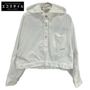 Alexander Wang White Cropped Detachable Hood Shirt Jacket, Size S [Used]