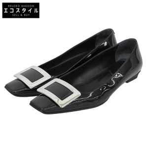 รองเท้าส้นสูง Roger Vivier รุ่น Belle Vivier ทำจากหนังแก้วสีดำ ไซส์ 38 สำหรับผู้หญิง (มือสอง)