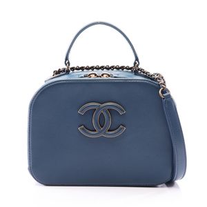 【中古】 シャネル CHANEL ショルダーバッグ ココマーク 2WAY ブルー レザー マトラッセ トップハンドル 2wayチェーンショルダー レディース Used B