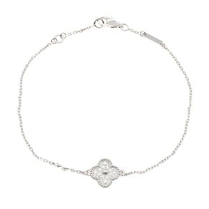 【二手】梵克雅寶 (Van Cleef & Arpels) Sweet Alhambra 系列鑽石手鍊 VCARO85600，腕圍 15.5/17 厘米，18K白K金(K18WG) 鑽石