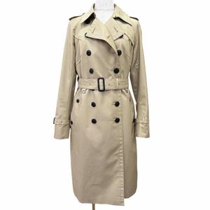 Mint condition △ Aquascutum 5020151000-82 Trench coat with checkered wool lining and belt, beige, size 6, made in Japan, authentic, women's, with garment bag.