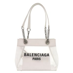 발렌시아가 듀티프리 741603 메쉬 가죽 화이트 토트백 0515【중고】BALENCIAGA