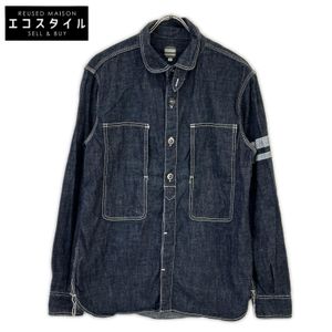 Momotaro Jeans Indigo Jail Pocket Denim Shirt, Size 42 [Used]